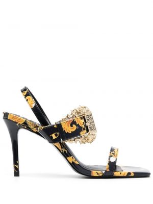 Sandale mit print Versace Jeans Couture schwarz