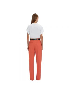 Pantalones rectos plisados Victoria Beckham naranja