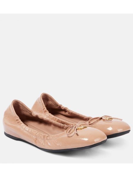 Læder ballerinaer Valentino Garavani pink