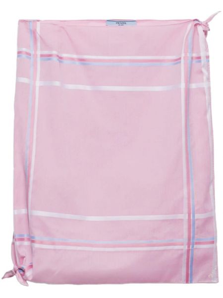 Καρό βαμβακερή φούστα mini Prada ροζ