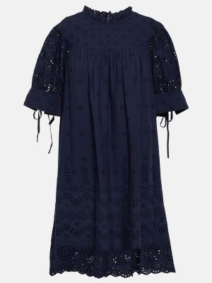 Mini robe en coton Polo Ralph Lauren bleu