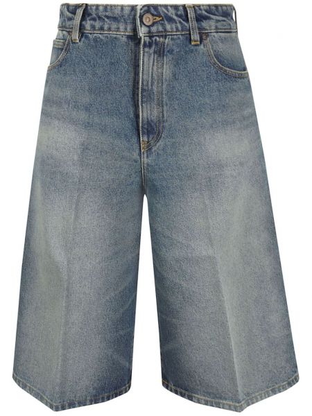 Brīva piegriezuma džinsa šorti Victoria Beckham zils