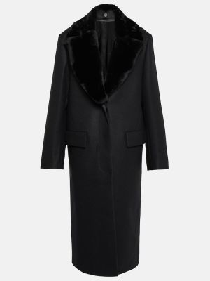 Oversized vlnený kabát Totême čierna