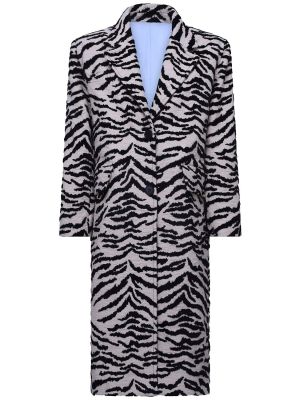 Palton din bumbac din jacard cu model zebră Des Phemmes negru