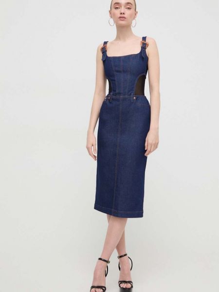 Midi haljina Versace Jeans Couture plava
