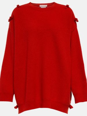 Μάλλινος πουλόβερ με φιόγκο Valentino κόκκινο