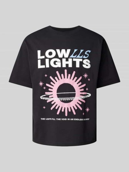 Koszulka z nadrukiem relaxed fit Low Lights Studios czarna