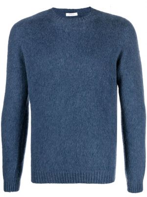 Dzianinowy sweter z okrągłym dekoltem Boglioli niebieski