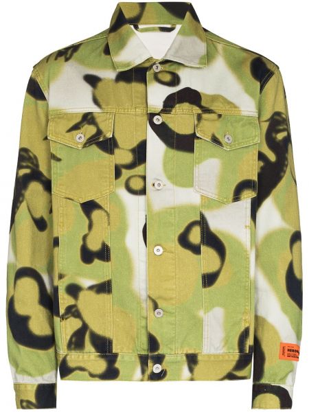 Jeansjacke mit print mit camouflage-print Heron Preston grün
