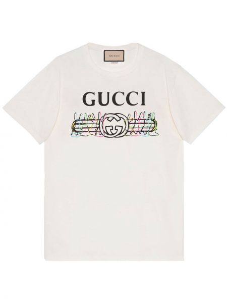 Tričko s potlačou Gucci biela