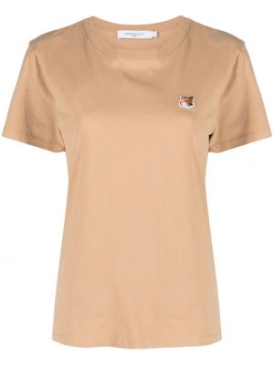 Puuvillased t-särk Maison Kitsuné beež