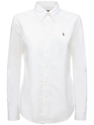 Bombažna srajca Polo Ralph Lauren bela