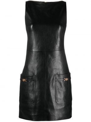 Δερμάτινη φόρεμα Versace μαύρο