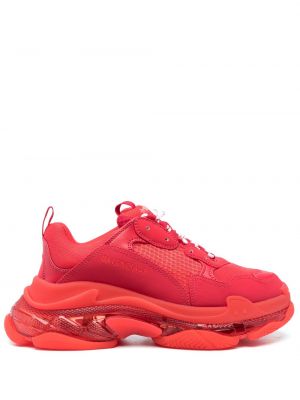 Sneakersy chunky Balenciaga Triple S czerwone