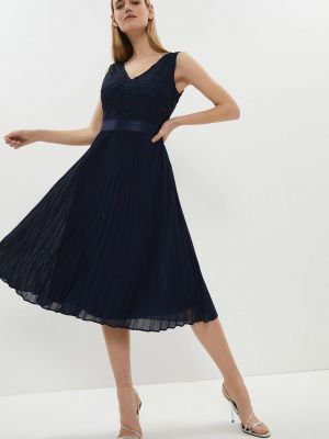 Платье миди с вышивкой с v-образным вырезом Coast синее