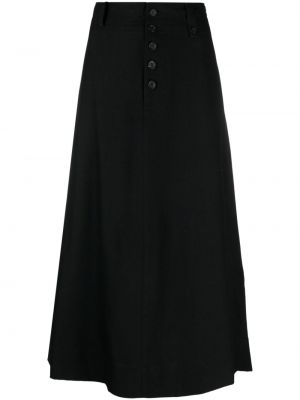 Midi sukně Yohji Yamamoto černé