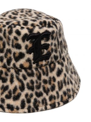 Leopardí vlněný klobouk s potiskem Ermanno Scervino