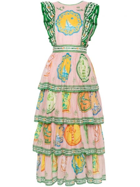 Μάξι φόρεμα με σχέδιο Alemais ροζ