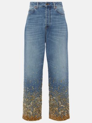 Voľné džínsy s korálky Valentino modrá