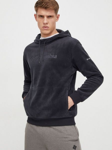 Флісовий светр з капюшоном з аплікацією Columbia чорний