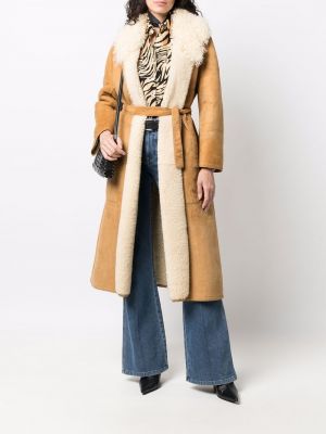 Manteau en cuir Hermès marron