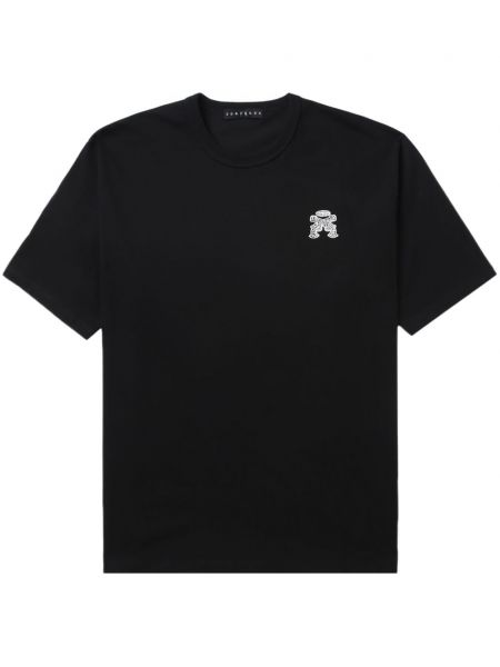 Bombažna majica s potiskom Roar črna