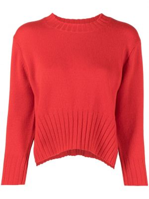Кашмирен пуловер с кръгло деколте Loulou Studio червено