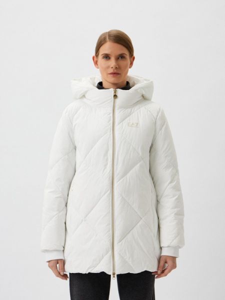 Утепленная демисезонная куртка Ea7 белая