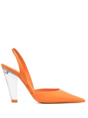 Полуотворени обувки с ток с отворена пета 3juin оранжево