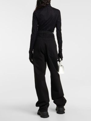 Džínsy s rovným strihom s vysokým pásom Balenciaga čierna
