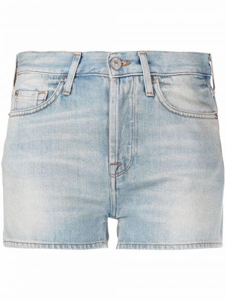 Приталенные джинсовые шорты 7 For All Mankind, синие