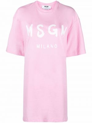 Vestito con stampa Msgm rosa