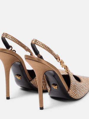 Pantofi cu toc de cristal Versace