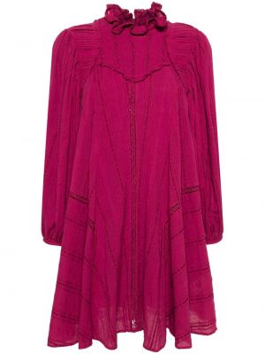 Mini šaty s volánmi Marant Etoile ružová