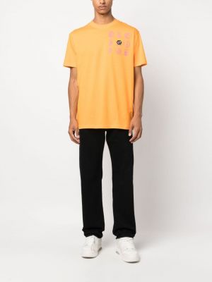 Medvilninis marškinėliai Philipp Plein oranžinė
