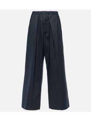 Pantalones de algodón bootcut plisados Plan C negro