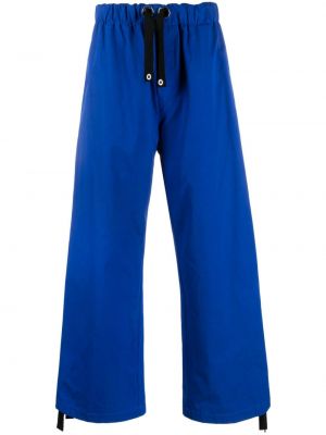 Voľné bavlnené nohavice Versace modrá