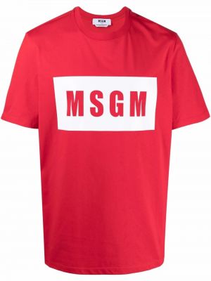 Памучна тениска с принт Msgm