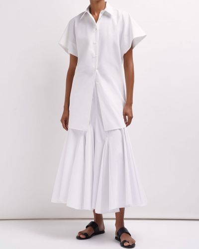 Plisované midi sukně Sportmax bílé