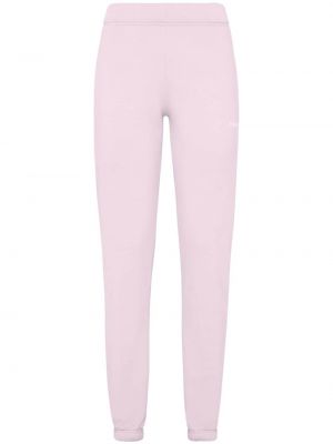 Teplákové nohavice skinny fit s potlačou Plein Sport ružová
