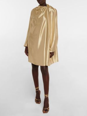Jedwabna sukienka asymetryczna Fendi złota