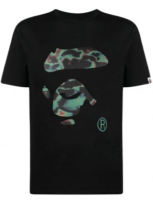 Kokvilnas t-krekls ar apdruku Bape Black *a Bathing Ape® melns