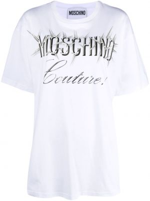 T-shirt con stampa Moschino bianco