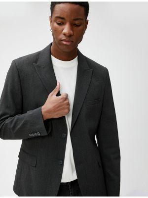 Приталенный пиджак на пуговицах Koton серый
