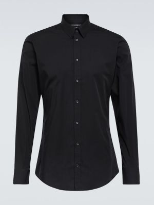 Βαμβακερό πουκάμισο Dolce&gabbana μαύρο