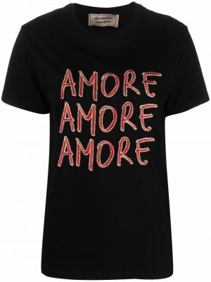 T-shirt mit stickerei Alessandro Enriquez schwarz