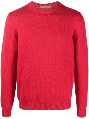 Strick merinowolle woll pullover Nuur rot