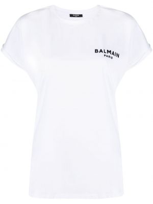 Camiseta con estampado Balmain blanco