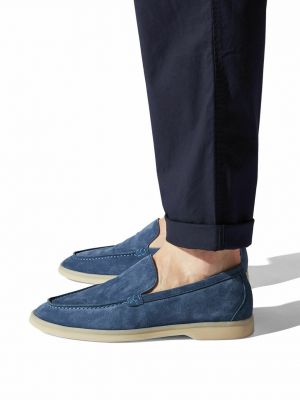 Замшевые туфли без шнуровки Scarosso синие