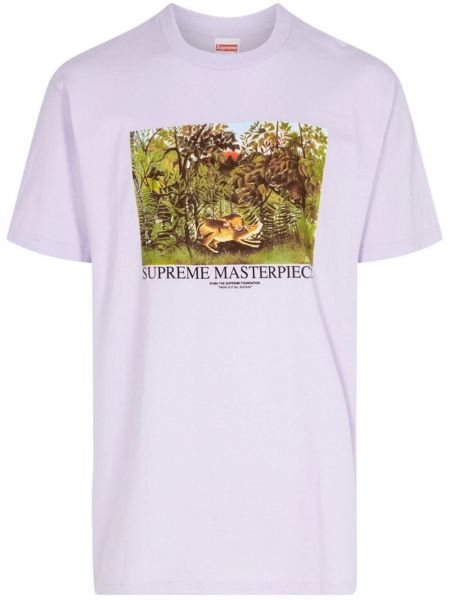 T-shirt con stampa Supreme viola